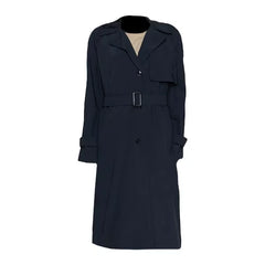 Womens Navy Blue Long Coat