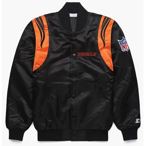 NFL Black/White Bengals Satin Jacket