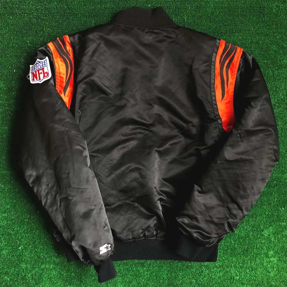 NFL Black/White Bengals Satin Jacket