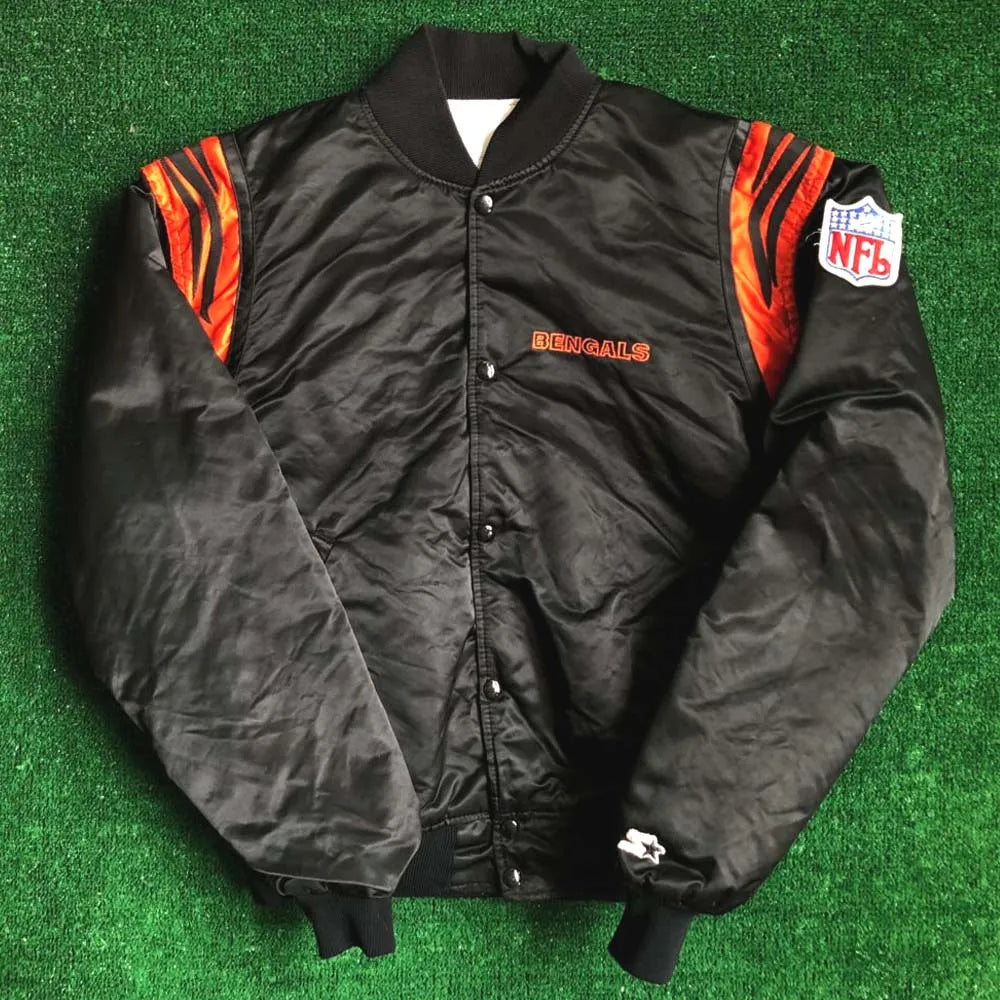 NFL Black/White Bengals Satin Jacket