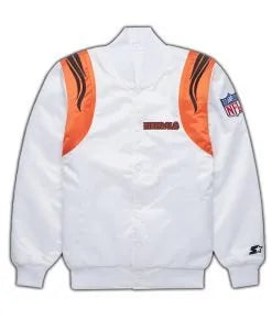 Black/White NFL Bengals Satin Jacket