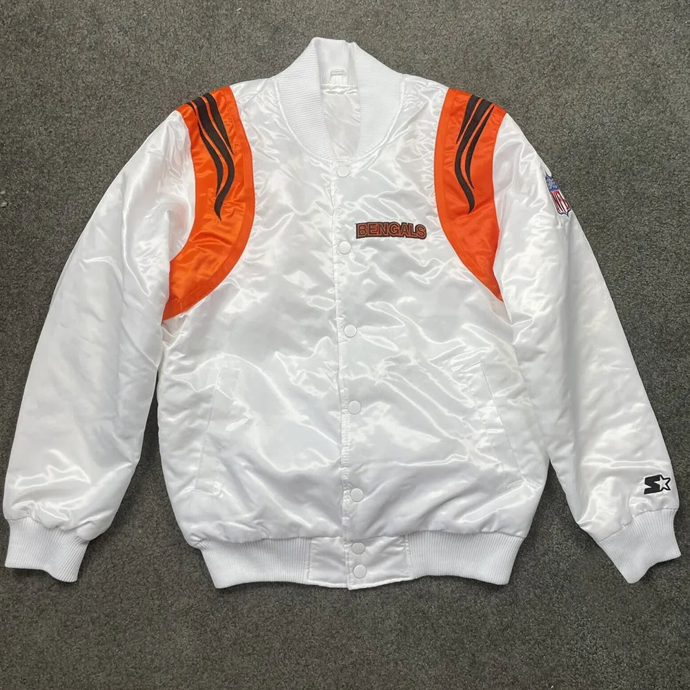 NFL Black/White Bengals Satin Jacket