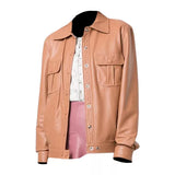 Genuine Leather Shirt Jacket | Brown color Leather Trucker Jacket