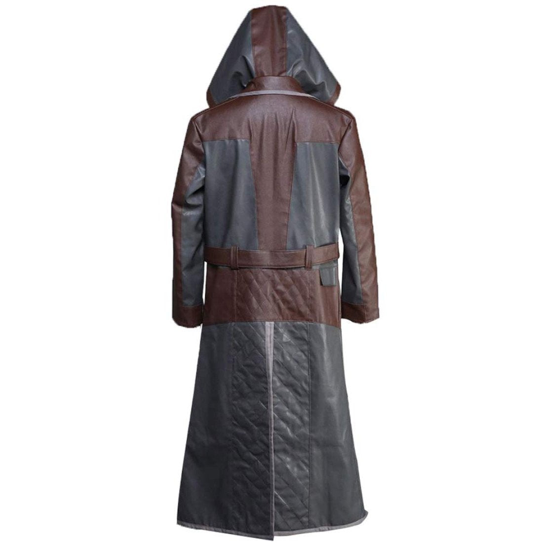 PUBG Brown and Grey Leather Coat With Hoodie