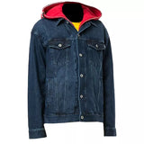 Red And Blue Denim Jacket