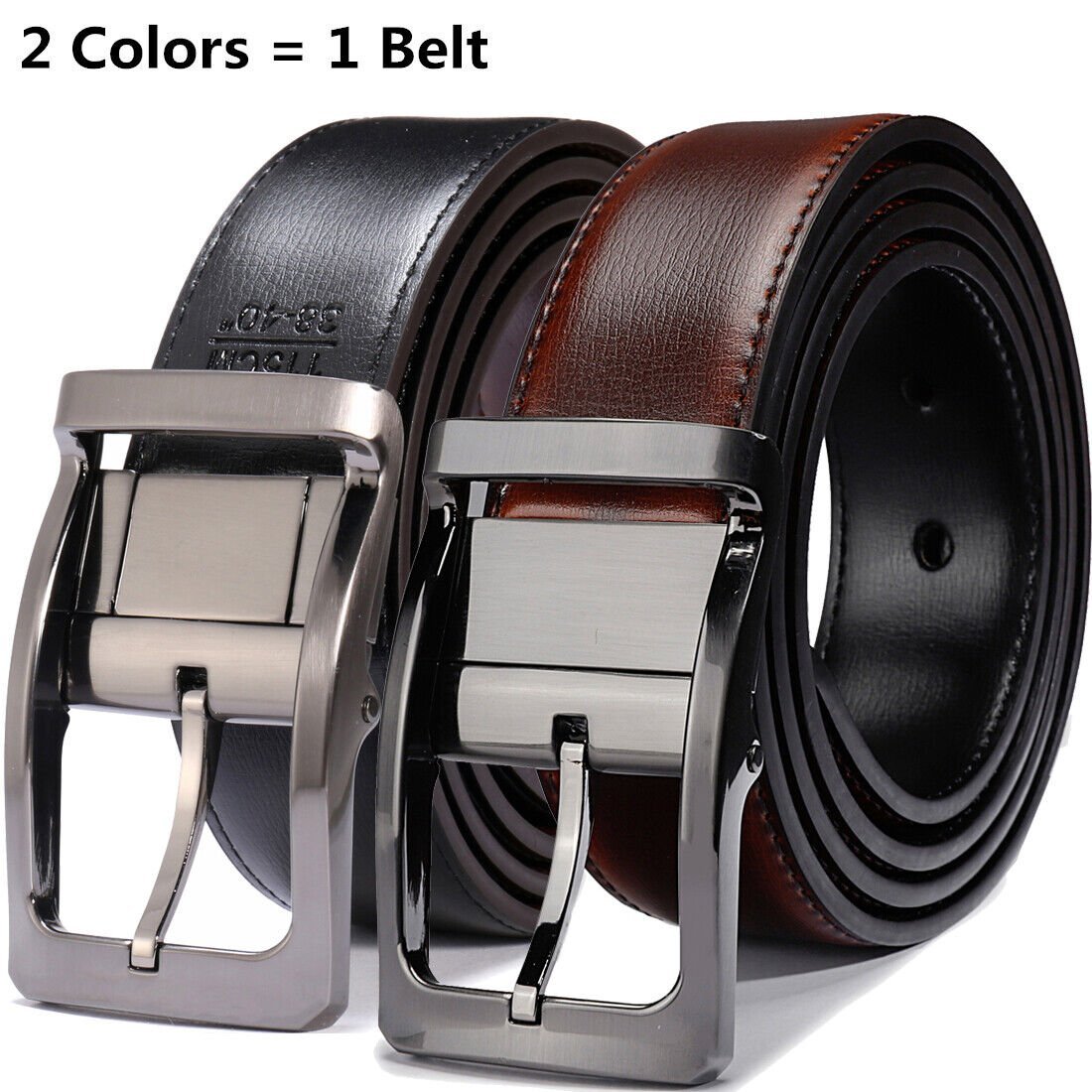 Black & Brown Reversible Formal & Casual Wear Genuine Leather Belt