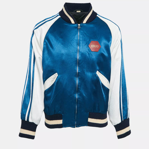 Blue Music is Mine Satin Varsity Jacket M