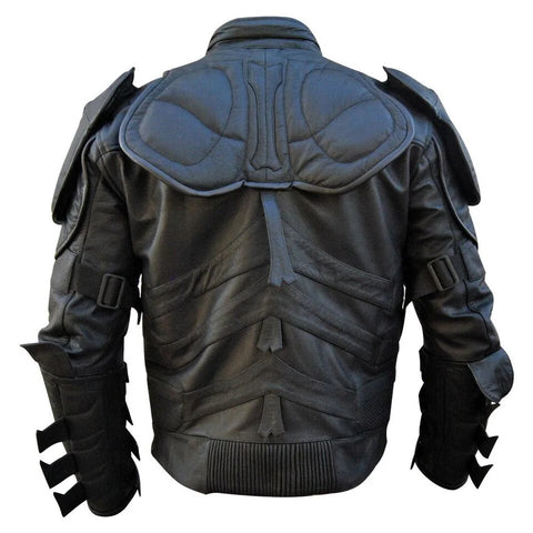 The Dark Knight Batman Cosplay Costume Batman Vs Bane Fight Safety Armored Genuine Lambskin Leather Racing Motorcycle Jacket