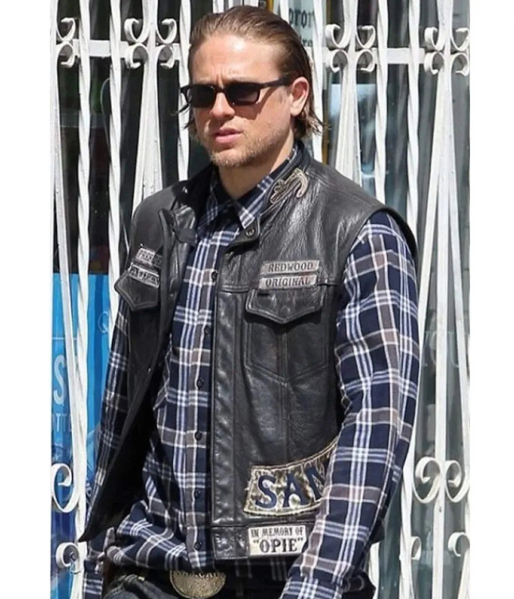 Charlie Hunnam Sons of Anarchy Biker Leather Vest
