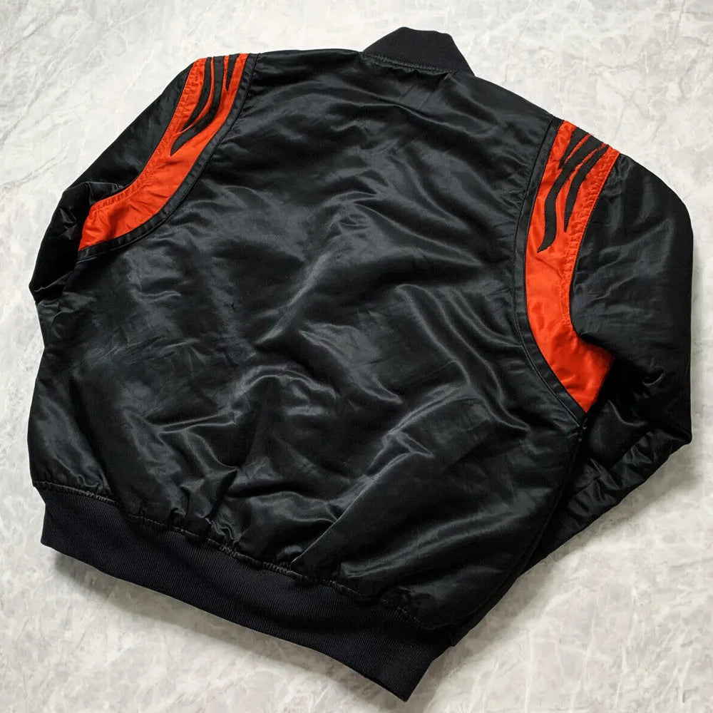 NFL Black/White Bengals Satin Jacket