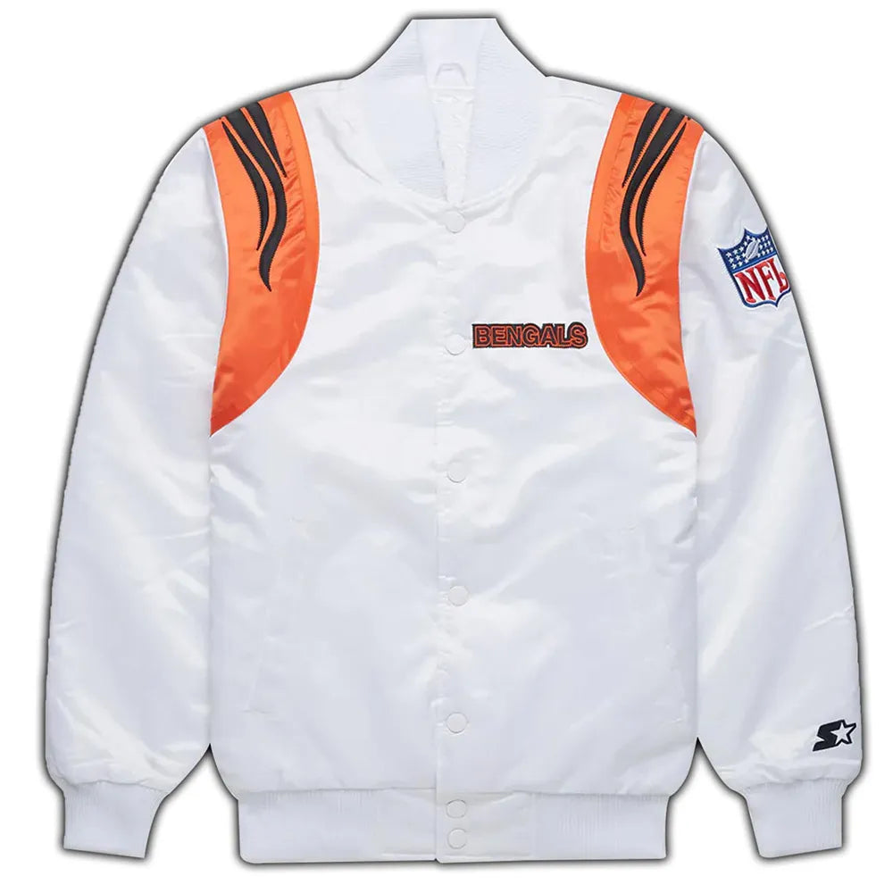 NFL Black/White Bengals Satin Jacket