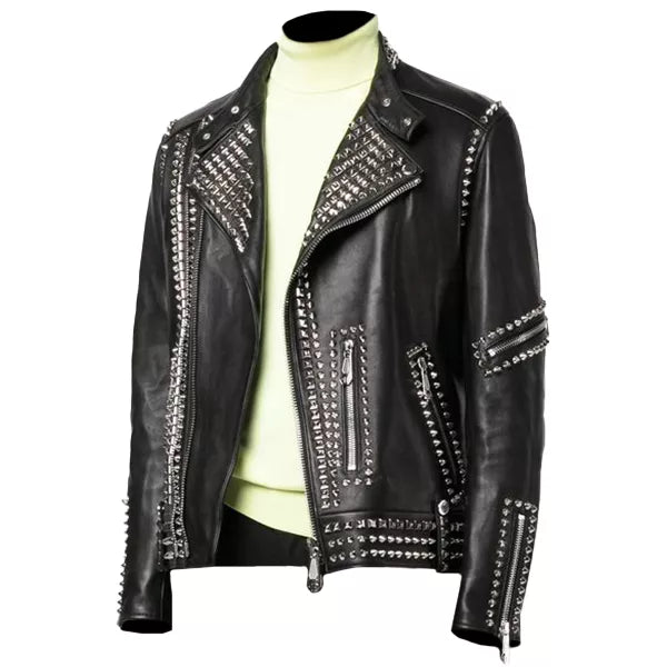 Studded Motorcycle Jacket With Studs
