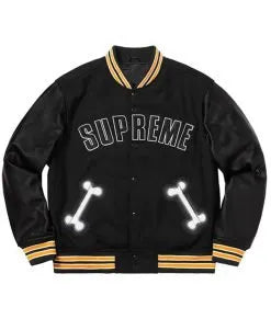 Supreme Bone Letterman Jacket