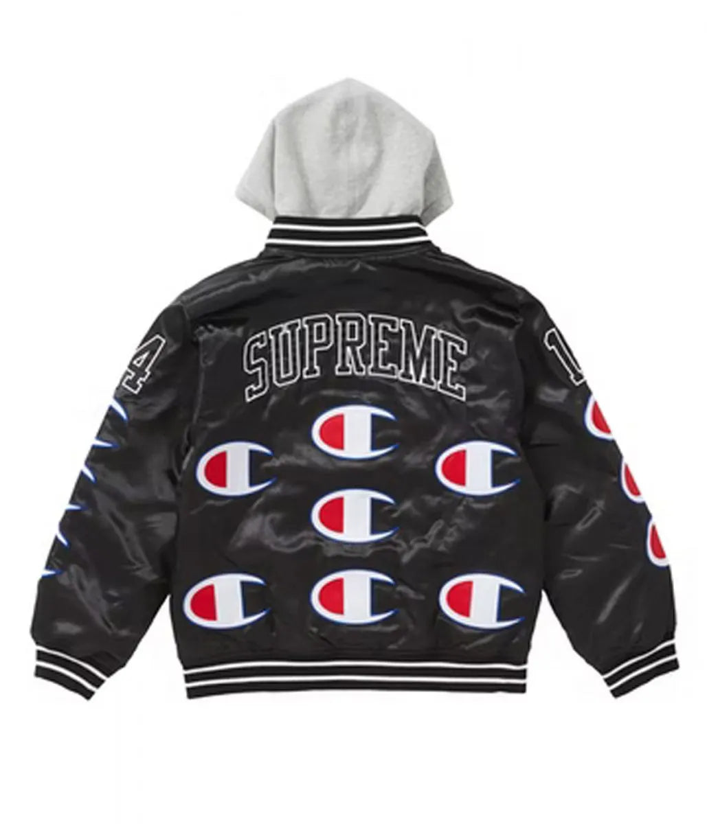 Varsity Supreme Champion Satin Jacket with Hood