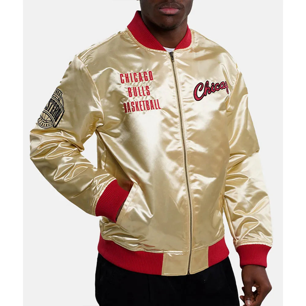 Chicago Bulls Team OG 2.0 Gold Satin Jacket