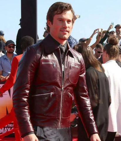 Jake Picking Top Gun Maverick Maroon Jacket