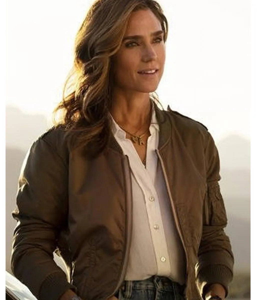 Jennifer Connelly Top Gun Maverick Brown Jacket | Stylish Look