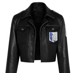 Mens Attack On Titan Cosplay Leather Jacket