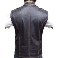 Cullen Bohannon Hell On Wheel TV Series Real Leather Cowboy Vest