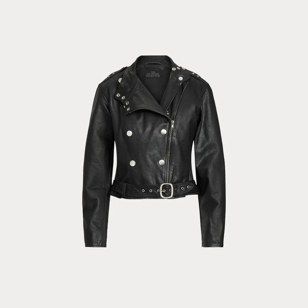 Women's Black Lambskin Leather Jacket | Motorbike Leather Jacket