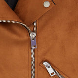 Women's Suede Brown Biker Jacket