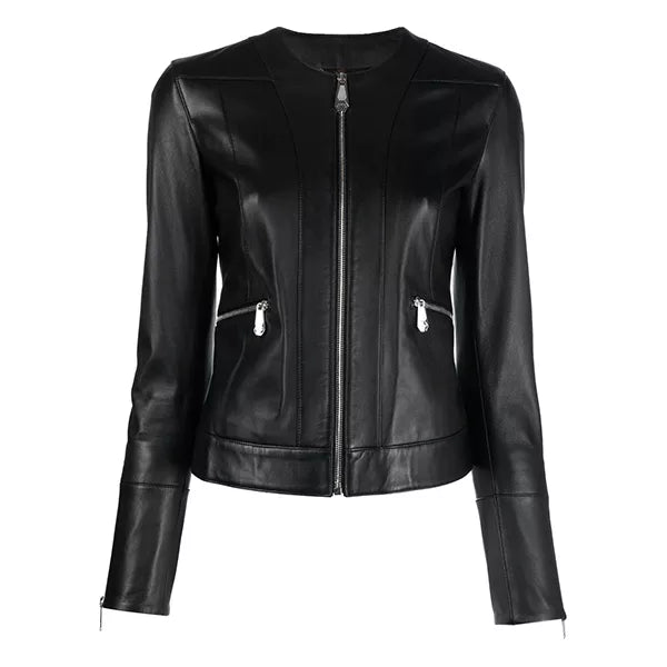 Ladies Leather Jacket Black