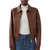 Womens Brown Short Blouson Jacket