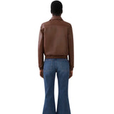 Womens Brown Short Blouson Jacket