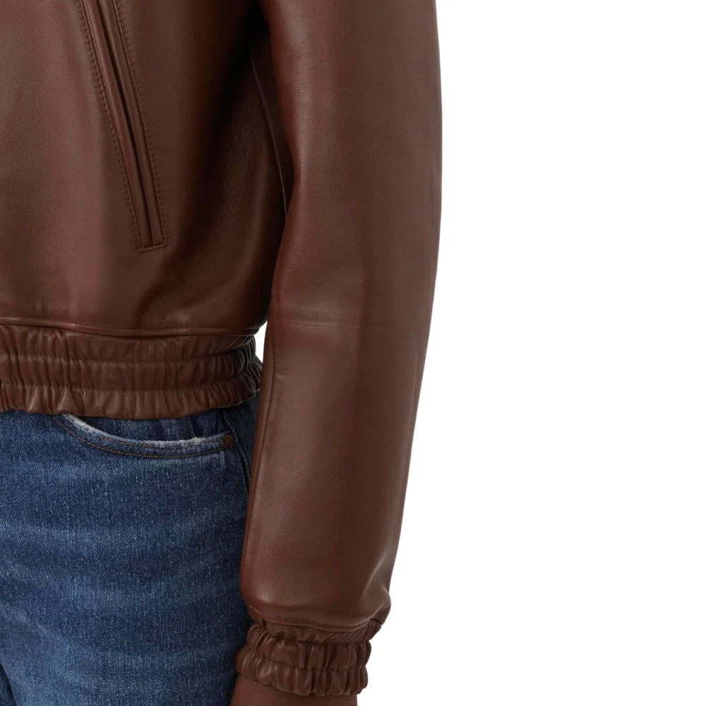 Womens Brown Short Blouson Jacket