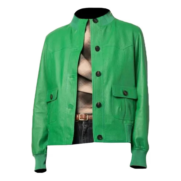 womens-green-leather-jacket-with-buttons
