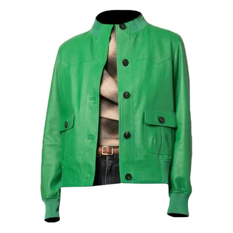 womens-green-leather-jacket-with-buttons