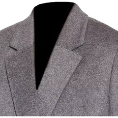 Womens Grey Double Breasted Wool Coat