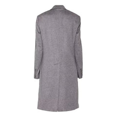 Womens Grey Double Breasted Wool Coat