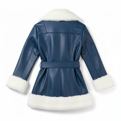 Santa Claus Blue Leather Christmas Coat