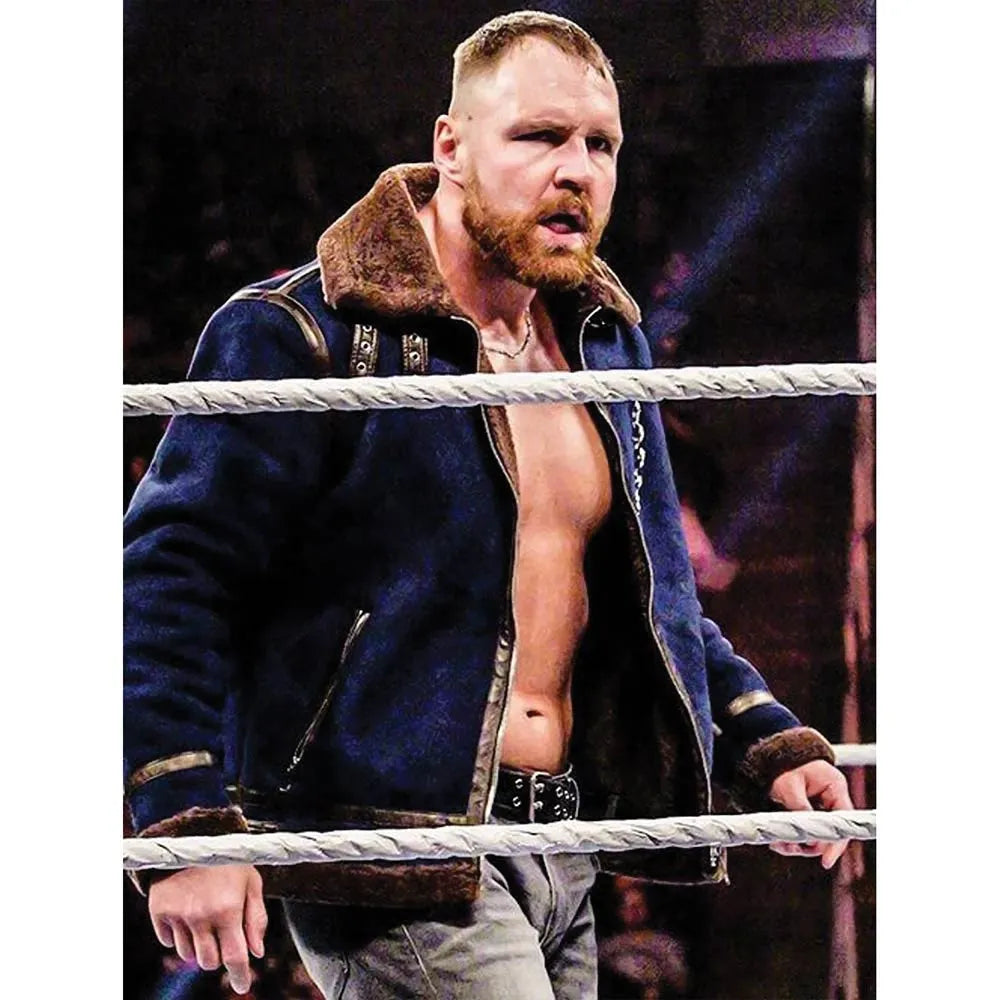 WWE Dean Ambrose Blue Shearling Jacket | Stylish & Comfortable